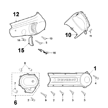 Motortunnel Abdeckung Peugeot Fox Lieferung Rot