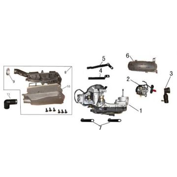 Motorblock komplett China GT 50 4T AC Rosa