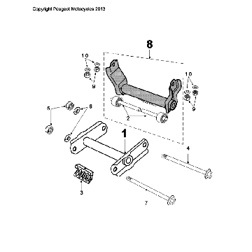 Motoraufhängung Peugeot Citystar 50 Schwarz