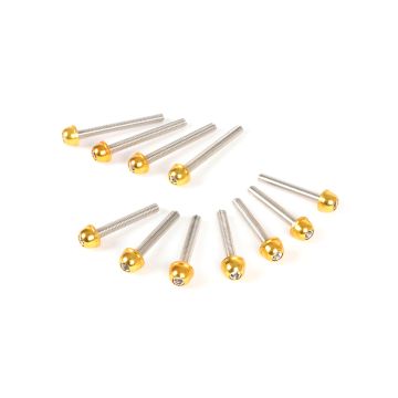 Schrauben/Bolzensatz für Motorgehäusedeckel BGM Style Peugeot (vertikal) gelb Speedfight1 50cc AC,Speedfight2 50cc AC,TKR50,Trekker50,Vivacity50,Elyseo50,Squab50,SV50,Zenith50,Buxy50,Elystar50,Looxor50,Speedake