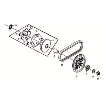 Bewegliches Antriebsrad Assy Sym Fiddle III 50 E3
