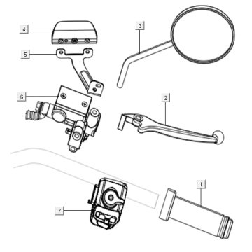 Lenkerschalter - Spiegel rechts Niu N-Pro
