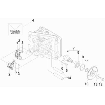 Nockenwelle Vespa S 45km 4-Takt-4-Ventil-Motor