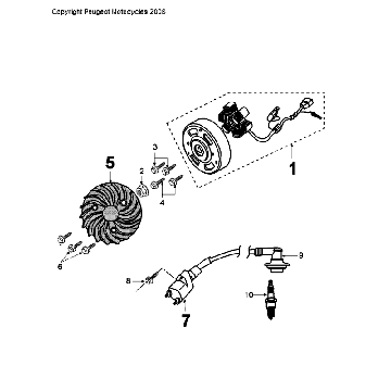 Zündbereich Peugeot Citystar 50 Weiß