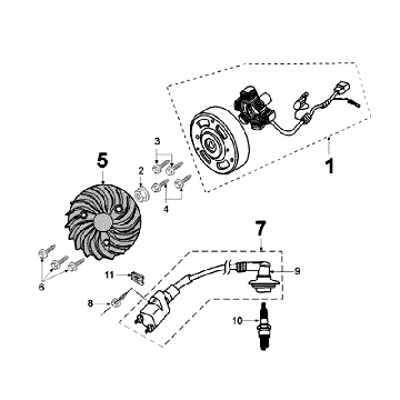 Zündungsteil Peugeot Ludix 14 schwarz