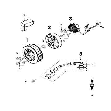 Zündungsteil Peugeot Speedfight 2 AC Schwarz