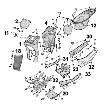 Panels Peugeot Tweet 125 EFI YO N SBC E4 2018-2020 ANTARTICA WHITE (K7)