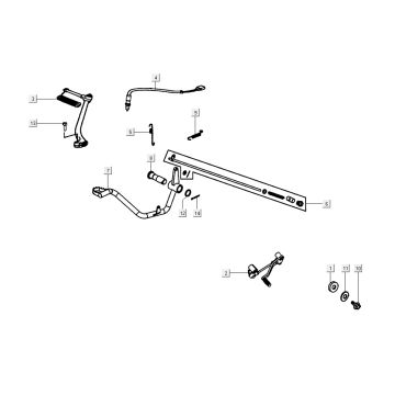 Bremspedal - Kickstarterhebel - Schalthebel Kymco K-Pipe 50 4T AC Weiß