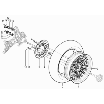 Hinterrad - Bremsscheibe Piaggio Beverly 125 RST 4V Euro 3 2010-2015
