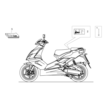 Bedienungsanleitung – Technische-Daten-Aufkleber Aprilia SR 50 2T LC (Einspritzung und Vergaser) 2004-2009