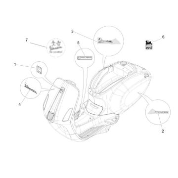 Embleme – Aufkleber – Logo Vespa Primavera 50 2T AC