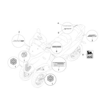 Embleme – Aufkleber – Logo Piaggio MP3 300 ie LT Business - Sport (mit und ohne ABS) 2016-2018