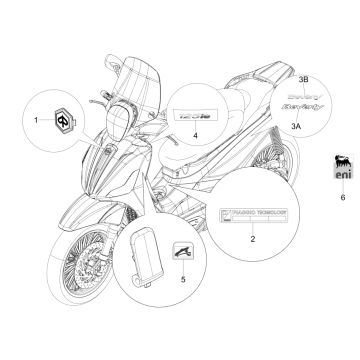 Embleme – Aufkleber – Logo Piaggio Beverly 125 RST 4V Euro 3 2010-2015