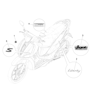 Embleme – Aufkleber – Logo Piaggio Liberty 50 4T AC IGET 3V AC Euro 4
