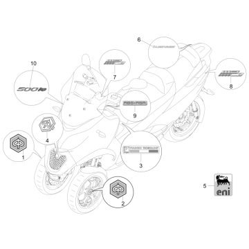 Embleme – Aufkleber – Logo Piaggio MP3 500 LT Business 2014-2016