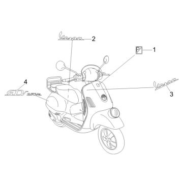 Embleme – Aufkleber – Logo Vespa GTV 250 ie 4V