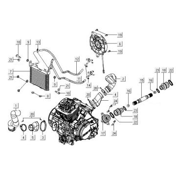 Kühler - Kühlsystem Kymco MXU 400 4T AC