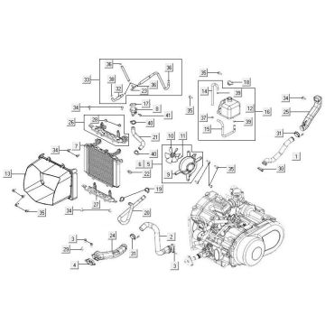 Kühler - Kühlsystem Kymco MXU 50 2T AC
