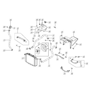 Kühler Kymco Xciting 400i Matt Schwarz