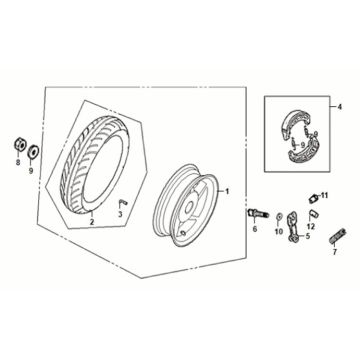 Hinterrad Sym Fiddle IV 50 E5
