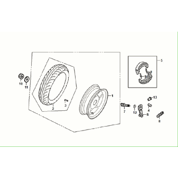 Sym Fiddle ll Euro 5 Hinterrad