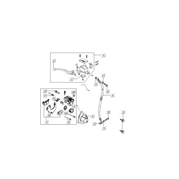 Bremse für Kymco Super 8 4-Takt (2007-2009) Rot Schwarz
