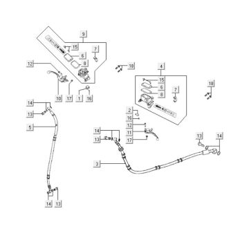 Bremsteile Kymco Downtown 300i weiß