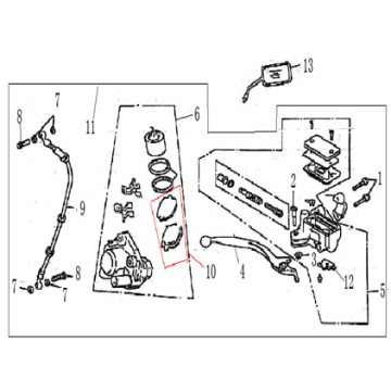 Bremsteile rechts Spiegel Vom Bella Retro coffee cream