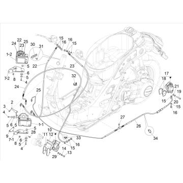 Hauptbremszylinder- Bremssattel - Bremsbeläge - Bremsleitung - ABS-Modul  Vespa GTS 125 ie ABS Euro 4 2016-2018