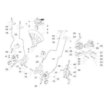 Bremsleitungen - Bremssattel (ABS) Piaggio MP3 350 Maxi Sport E4 ABS 2018-2020 (EMEA)
