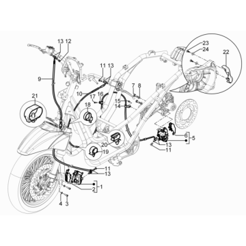 Bremssattel - Bremsbeläge - Bremsleitung Piaggio Beverly 125 RST 4V Euro 3 2010-2015