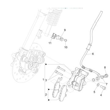 Bremssattel - Bremsbeläge - Bremsleitung Vespa Sprint 125 3V ie ABS
