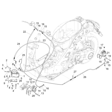 Bremssattel - Bremsbeläge - Bremsleitung (ABS) Vespa GTS 300 ie 2008-2016 (mit und ohne ABS)