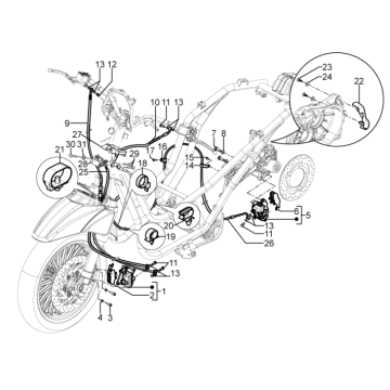 Bremssattel - Bremsbeläge - Bremsleitung Piaggio Beverly 350 Sport Touring Euro 3 2013-2014