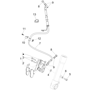 Bremssattel - Bremsbeläge - Bremsleitung Piaggio Fly 125 ie 4T 3V AC Euro 3