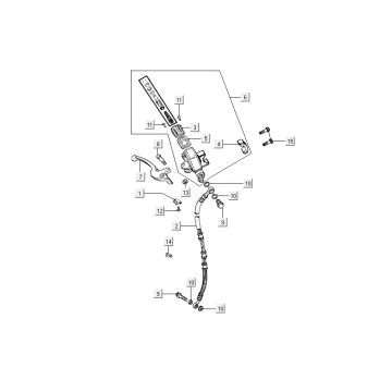 Hauptbremszylinder- Bremshebel - Bremsleitung  Kymco New Dink 50 4T AC Tiefseeblau