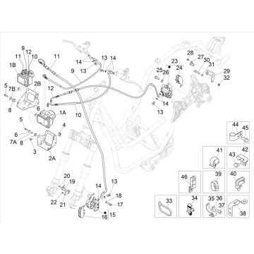 Hauptbremszylinder- Bremssattel - Bremsbeläge - Bremsleitung - ABS-Modul Piaggio Beverly 300 ie ABS Euro 4 2016-2020