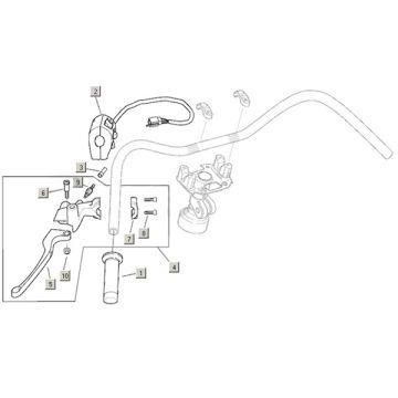 Bremshebel links - Lenkerschalter Aprilia Mojito Custom 50 2T AC (Piaggio motor) 2004-2010