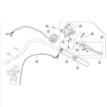 Hauptbremszylinder- Bremshebel - Lenkerschalter - Gaszug Aprilia Mojito Custom 50 2T AC (Piaggio motor) 2004-2010
