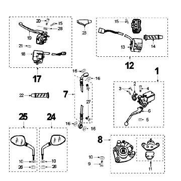 Bremssystem Heng Tong Domino Peugeot Elyseo schwarz