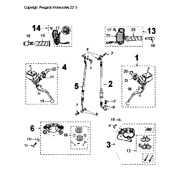 Bremssystem Peugeot Citystar 50 Braun