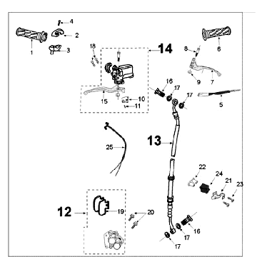 Bremssystem Peugeot Tweet alt grau