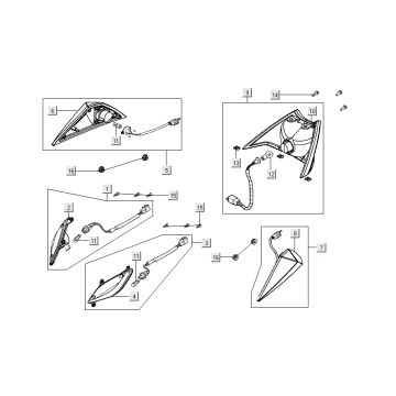 Blinker - Rücklicht Kymco Nexxon 4-Takt dunkelgrau