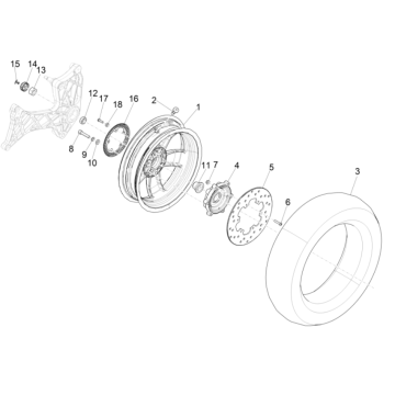 Hinterrad - Bremsscheibe Vespa GTS 300 Super HPE 4V IE ABS Euro 5 2020-2022
