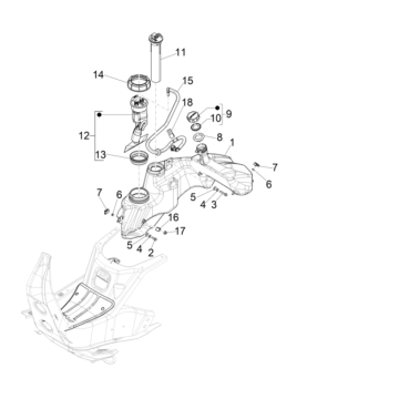 Benzintank - Tankschwimmer - Tankstelle Vespa GTS 300 Super HPE 4V IE ABS Euro 5 2020-2022