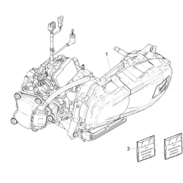 Kompletter Motorblock Vespa GTS 300 Super HPE 4V IE ABS Euro 5 2020-2022