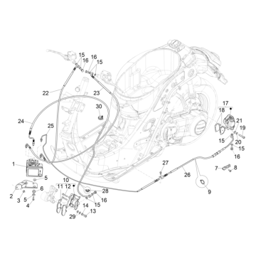Bremssattel - Bremsbeläge - Bremsleitungen Vespa GTS 300 Super HPE 4V ie ABS Euro 5 2020-2022