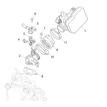 Drosselklappengehäuse - Einspritzdüse - Ansaugkrümmer Vespa GTS 300 Super HPE 4V ie ABS Euro 5 2020-2022