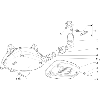 Auspuff Vespa GTS 300 Super HPE 4 V IE ABS Euro 5 2020-2022