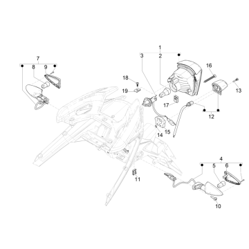 Rücklicht - Heckblinker Piaggio Typhoon 50 2-Takt Euro 4 2018-2020